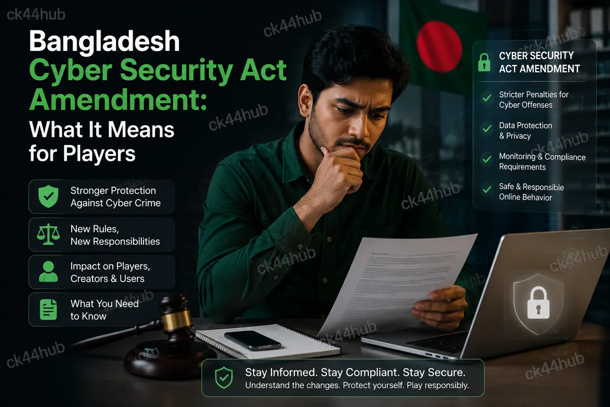 Bangladesh Cyber Security Act amendment concept with parliament building and digital law icons