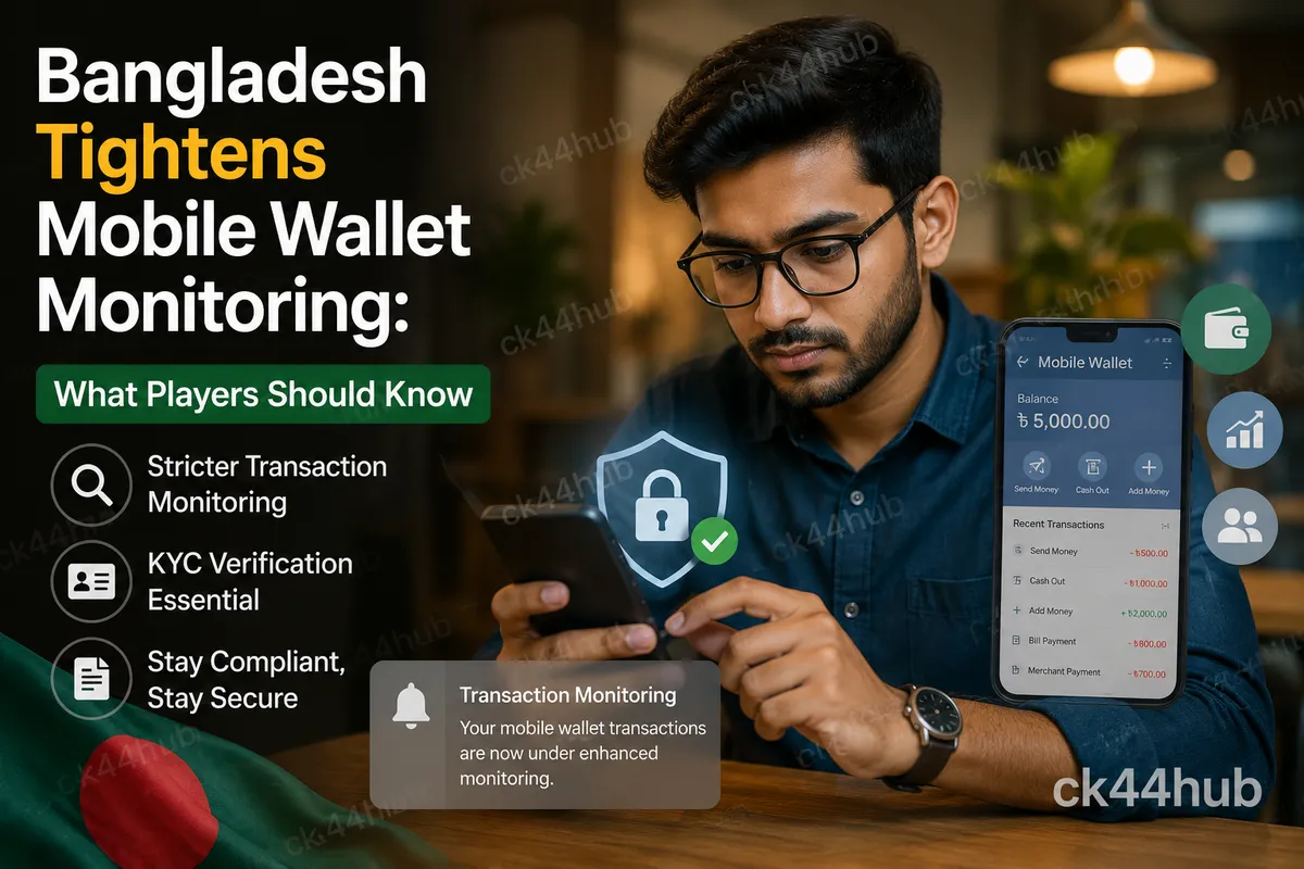 Bangladesh mobile wallet monitoring concept showing bKash and Nagad transaction review on a phone