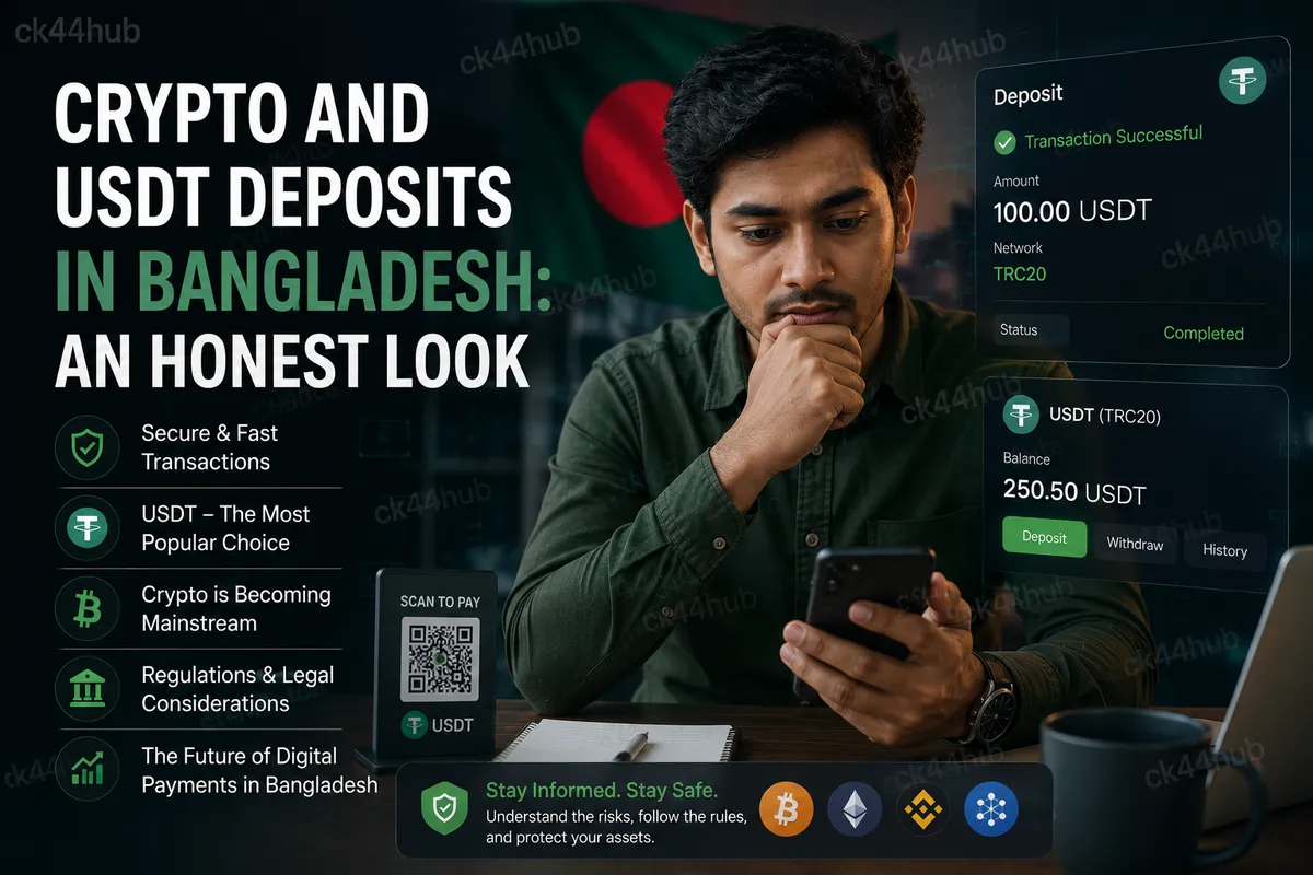 USDT and bKash deposit comparison concept for Bangladesh casino players